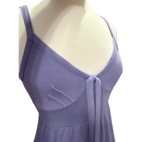 Xhilaration Casual Babydoll Tank Top Purple Tie Front Stretch Small Empire Waist - Picture 4 of 9